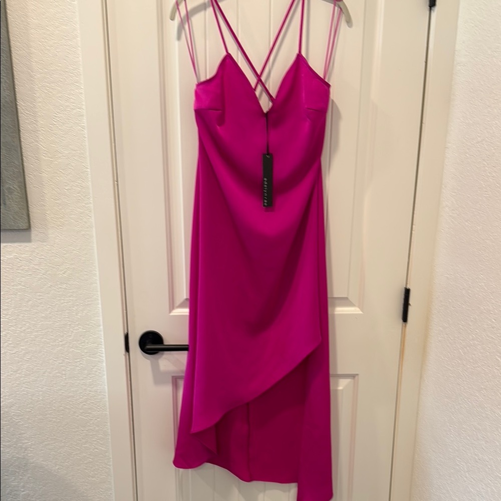 Pink Asymmetrical High-Low Cocktail Sundress